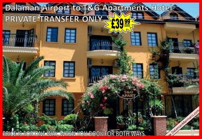 Dalaman Airport Transfers to Marmaris T&G Apartments Hotel
